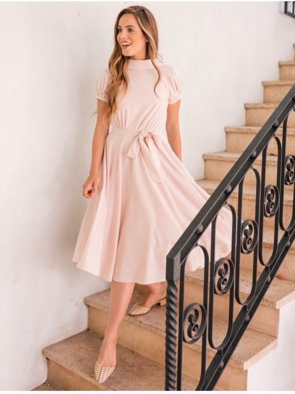 Gal Meets Glam Eleanor Satin Twill Cream Colored Dress Size 4